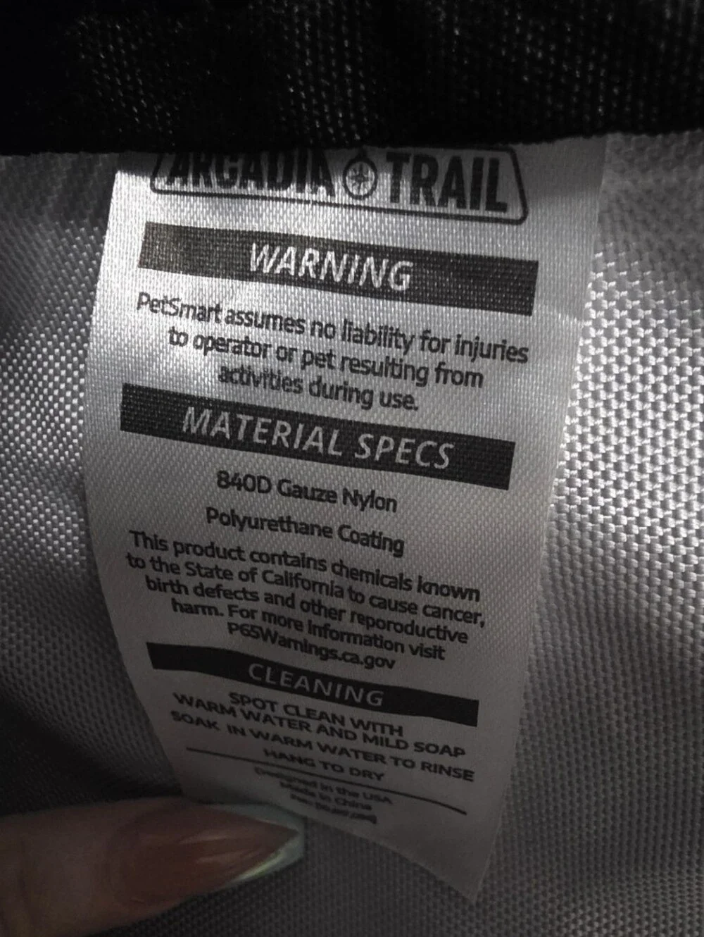Arcadia Trail Gray Patterned Doggie Backpack